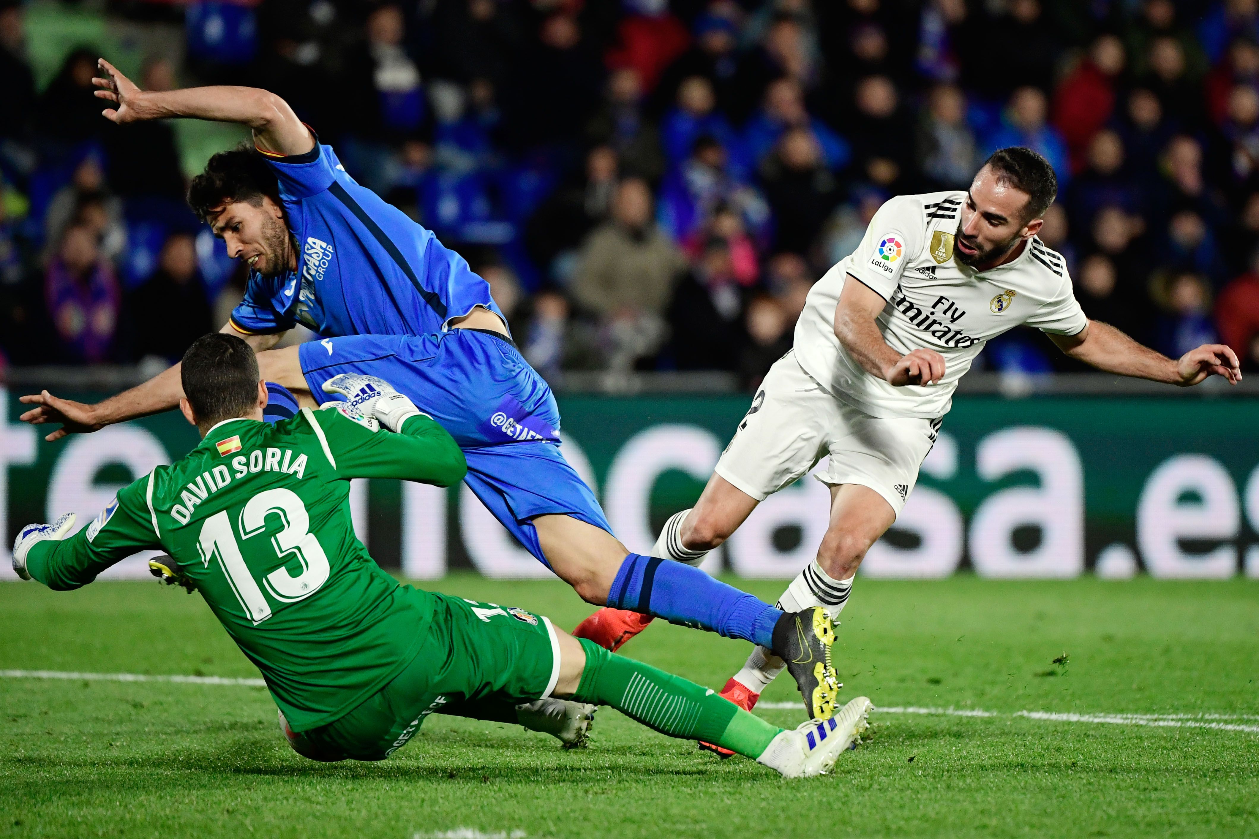 El Real Madrid no pudo romper el muro defensivo de Getafe y se conformó con un empate. (Foto Prensa Libre: AFP)