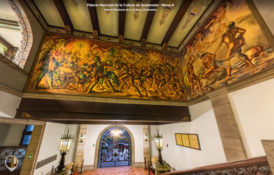 Los murales de Alfredo Gálvez Suárez se pueden ver a detalle en el recorrido virtual del Palacio Nacional. (Foto Prensa Libre: Hemeroteca PL)