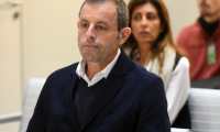 (FILES) In this file photo taken on February 25, 2019 former Barcelona FC president Sandro Rosell attends the first hearing in his trial over money laundering at the National Criminal and Administrative Court in Madrid. - A Spanish court today acquitted former Barcelona president Sandro Rosell, who spent nearly two years in pre-trial custody, of money laundering. Rosell, his wife and four others, were accused of "large-scale money laundering" of close to 20 million euros ($23 million) since 2006, relating to television rights and sponsorship deals in Brazil. (Photo by Fernando VILLAR / AFP)