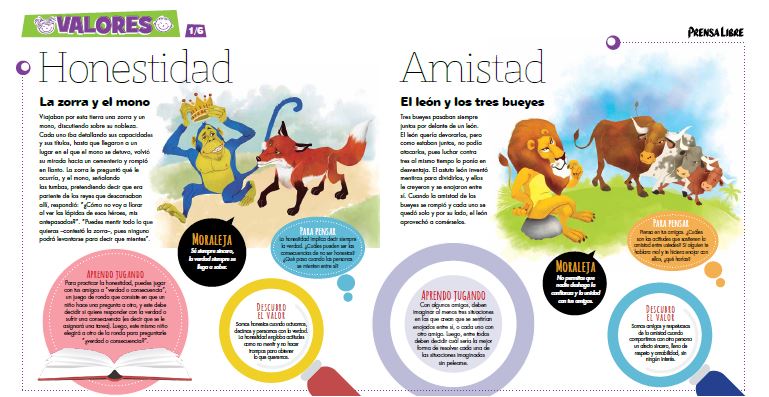 Estas láminas son una herramienta de apoyo para reflexionar sobre los valores. (Foto Prensa Libre: Hemeroteca PL)