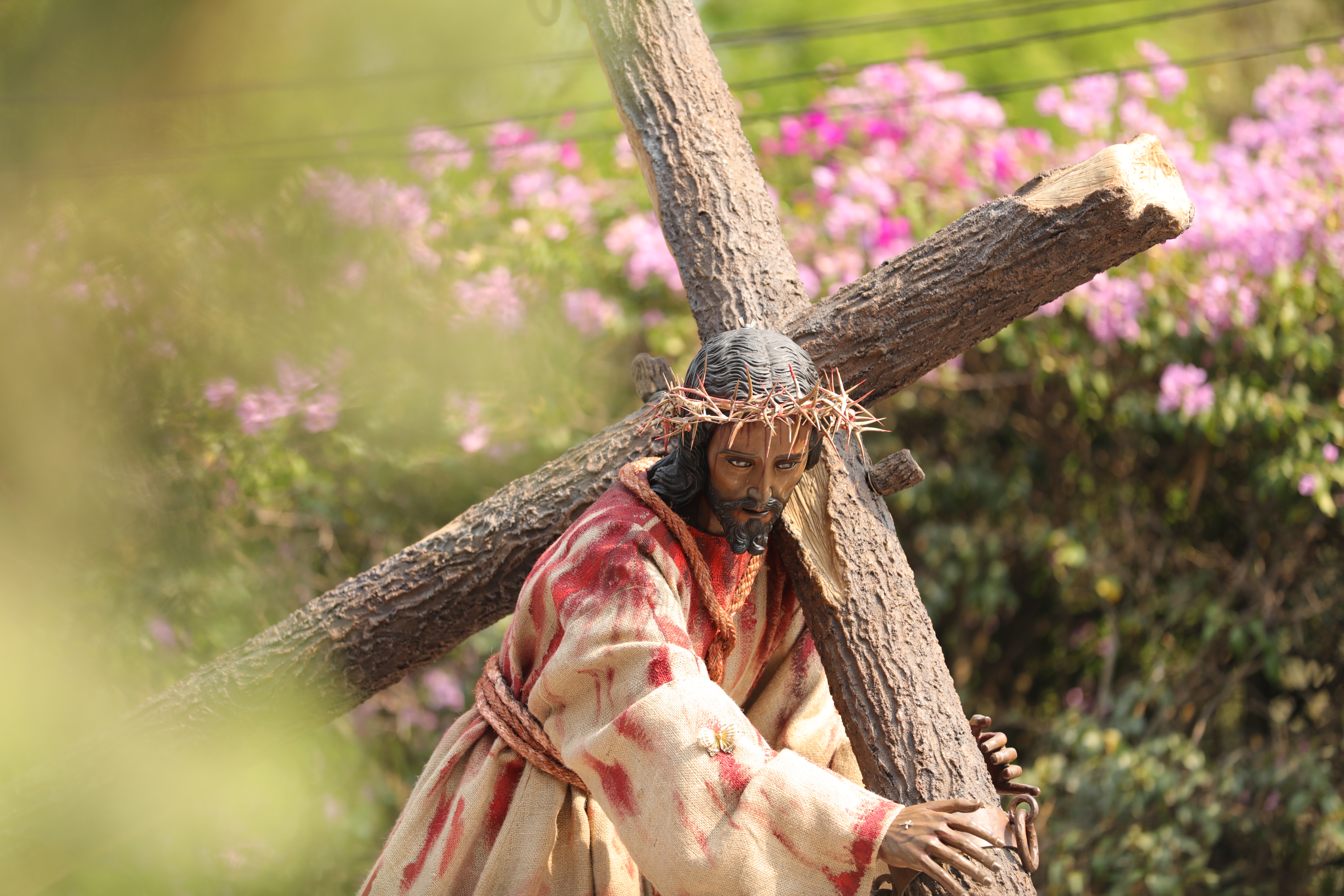 La procesión de Jesús de la Dulce Mirada de la aldea Santa Ana en Sacatepéquez se lleva a cabo el cuarto domingo de Cuaresma. Foto Prensa Libre: Jorge Ordóñez