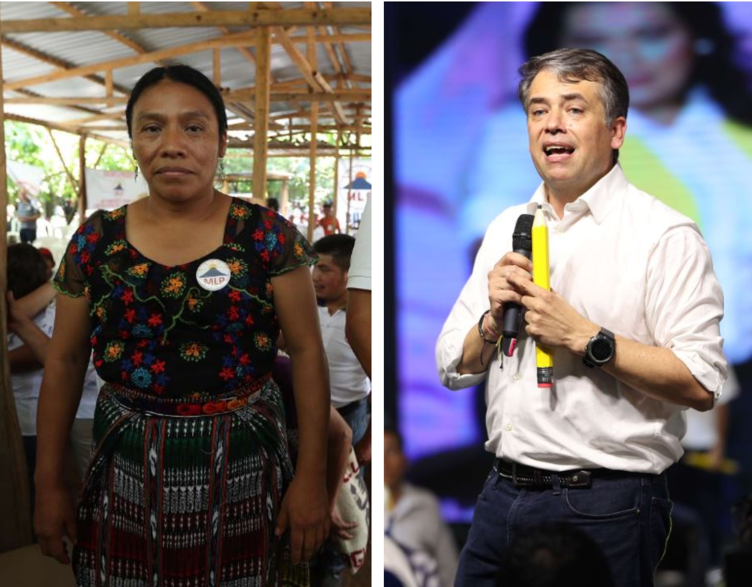 Thelma Cabrera y Edwin Escobar, candidatos presidenciales proclamados por el MLP y PC. (Foto Prensa Libre: Hemeroteca PL)