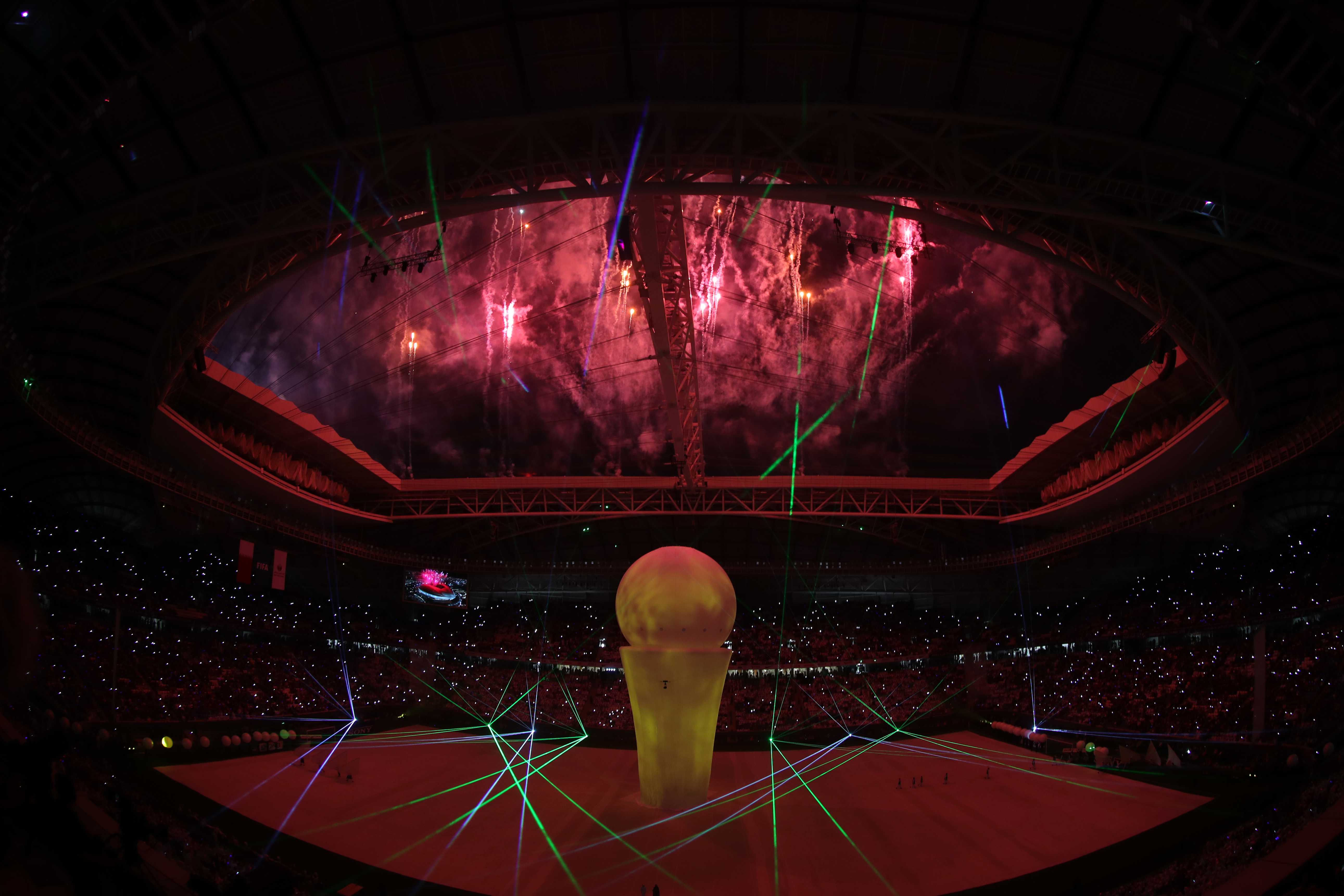 Ceremonia de inauguración del estadio Al Wakrah que será una de las sedes del Mundial Qatar 2022. (Foto Prensa Libre: AFP)