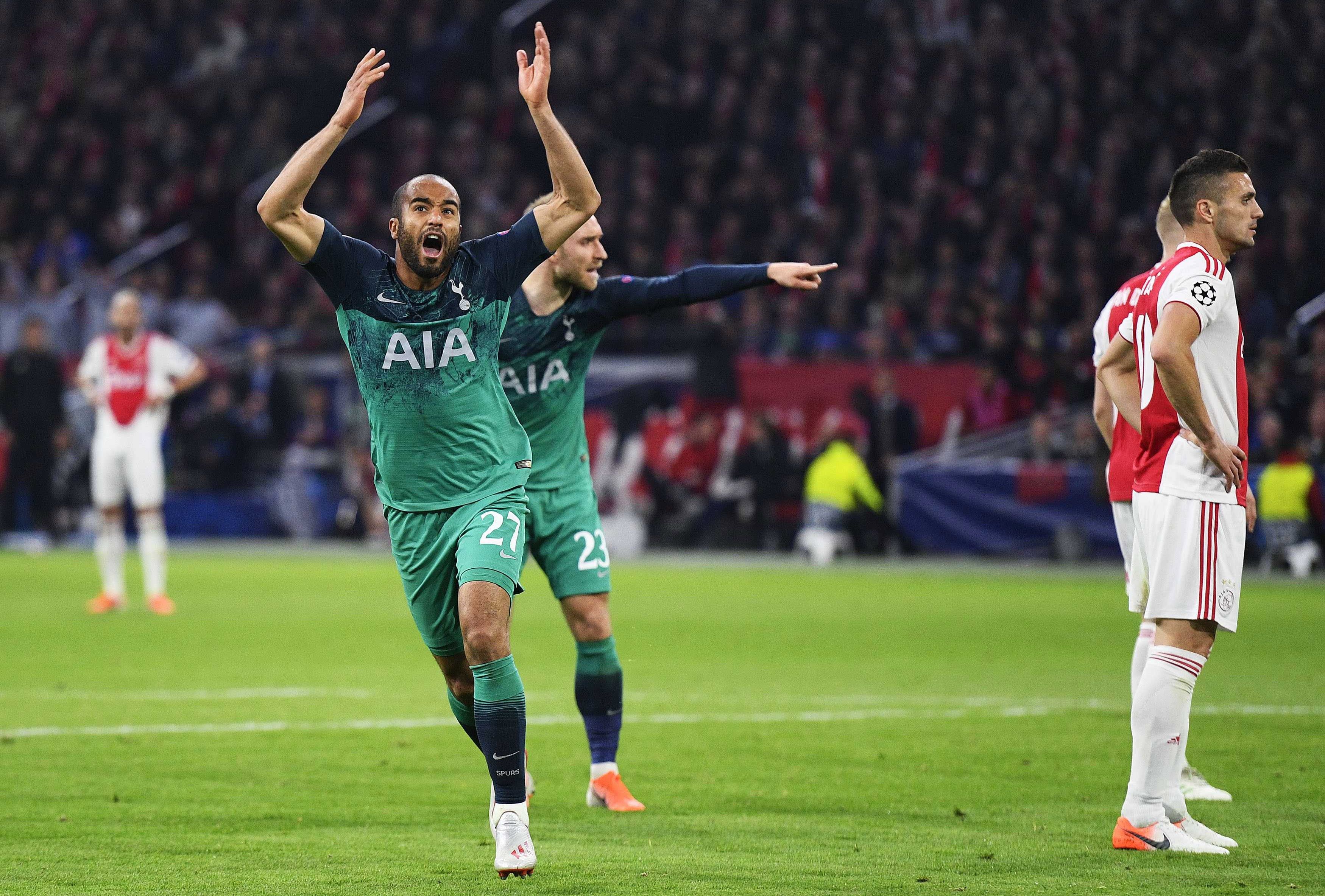 El brasileño Lucas Moura anotó el triplete para clasificar al Tottenham a la final. (Foto Prensa Libre: EFE)