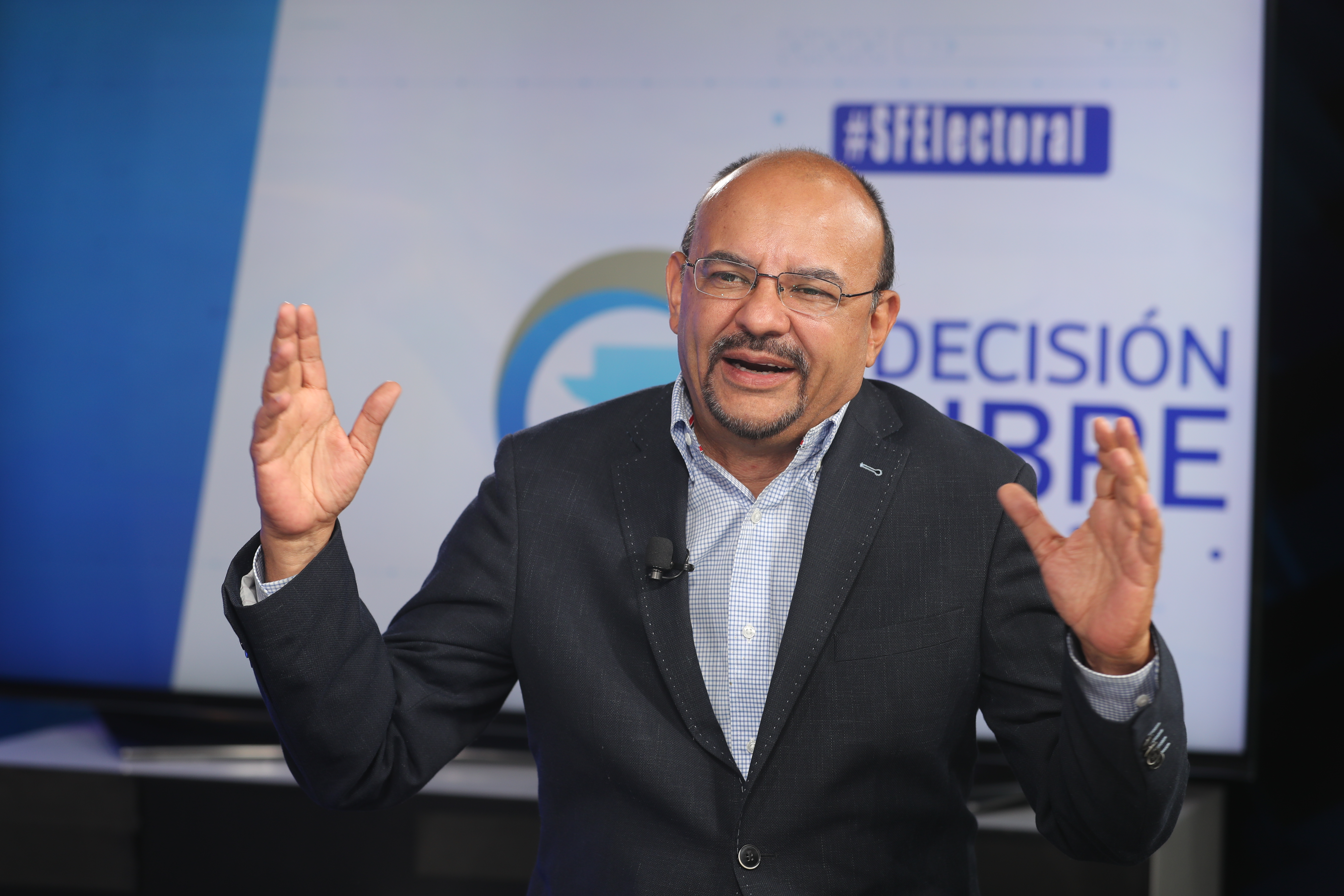 Manfredo Marroquín, candidato presidencial de Encuentro por Guatemala, en Sin Filtro Electoral. (Foto Prensa Libre: Érick Ávila)