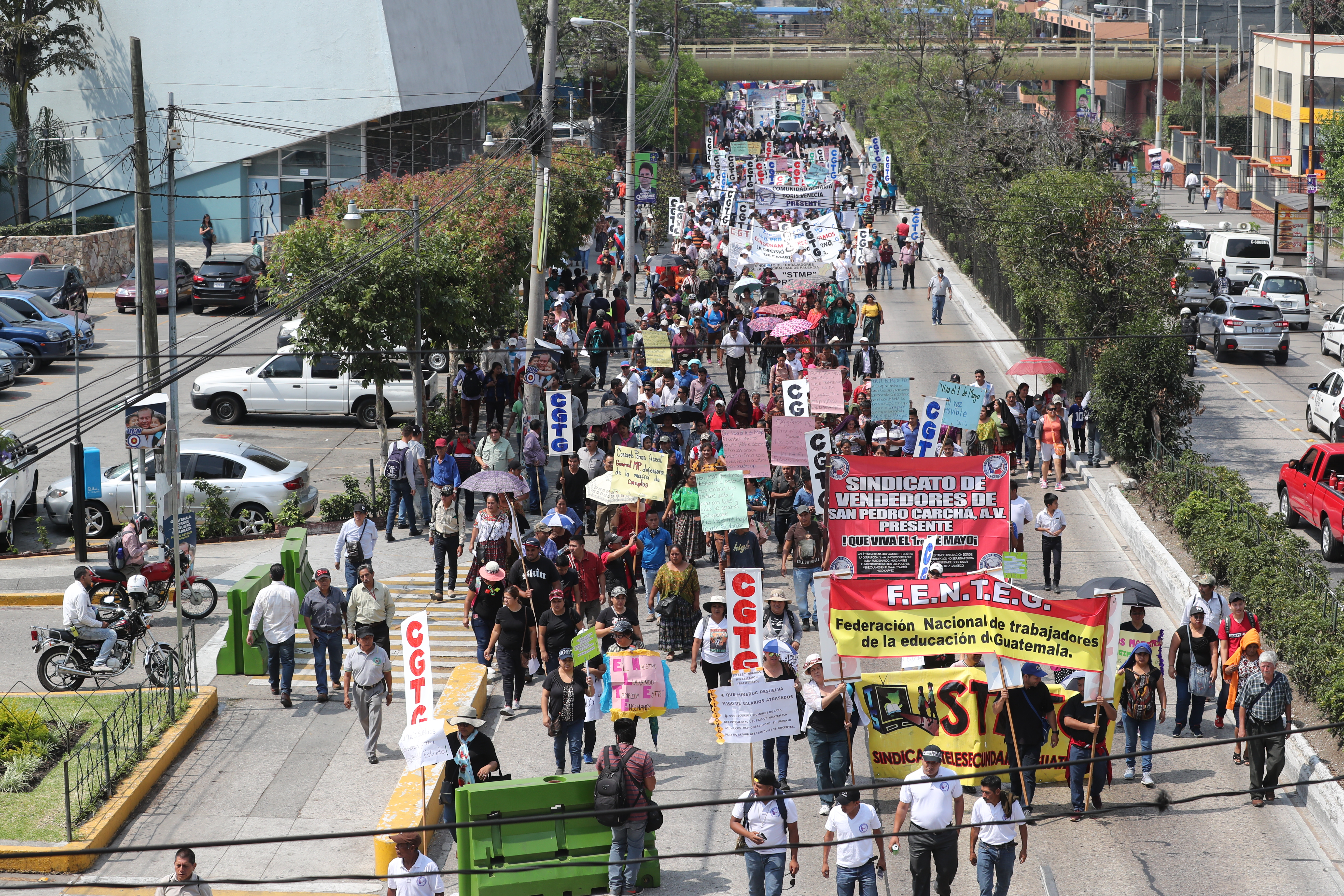 Marcha por el Día Internacional del Trabajo en Guatemala