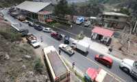 Los vecinos de Cantel bloquearán de nuevo la ruta Cito-Zarco en Zunil la próxima semana. (Foto Prensa Libre: Mynor Toc)