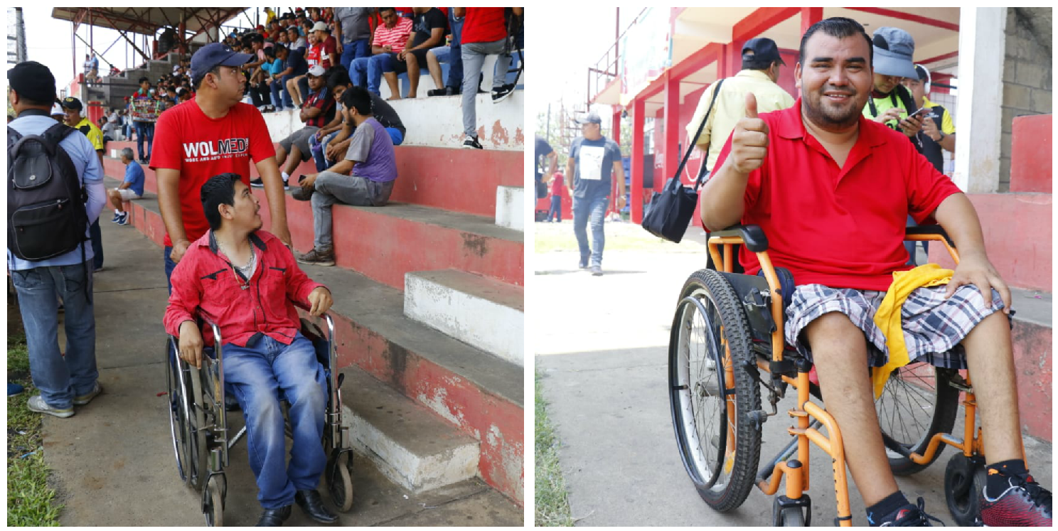 Los aficionados  Roger y Carlos y Wílber llega cada día que juega Malacateco para apoyarlo. (Foto Prensa Libre: Rolando Miranda)