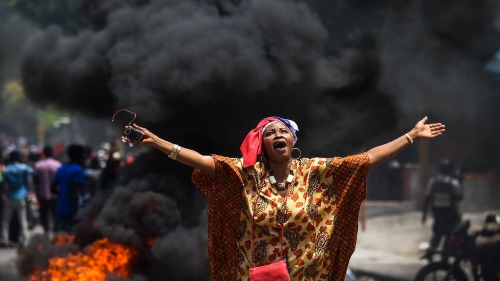 Al menos siete personas murieron en las protestas que piden la dimisión del presidente de Haití, Jovenel Moïse. Foto: AFP
