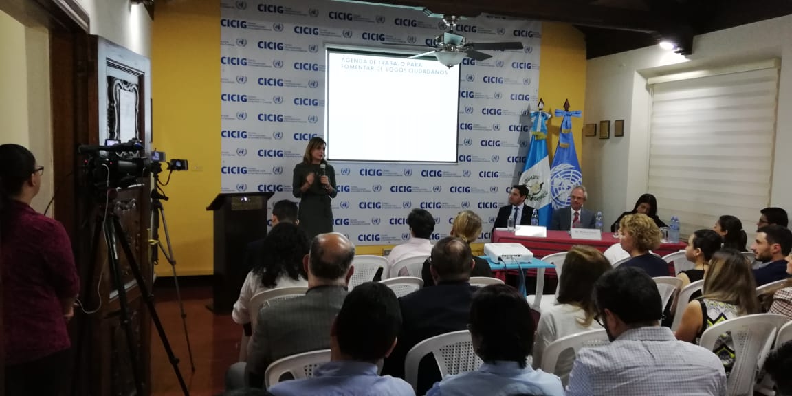 La presentación del informe se realizó en la sede de la Comisión Internacional contra la Impunidad en Guatemala. (Foto Prensa Libre: Carlos Álvarez)