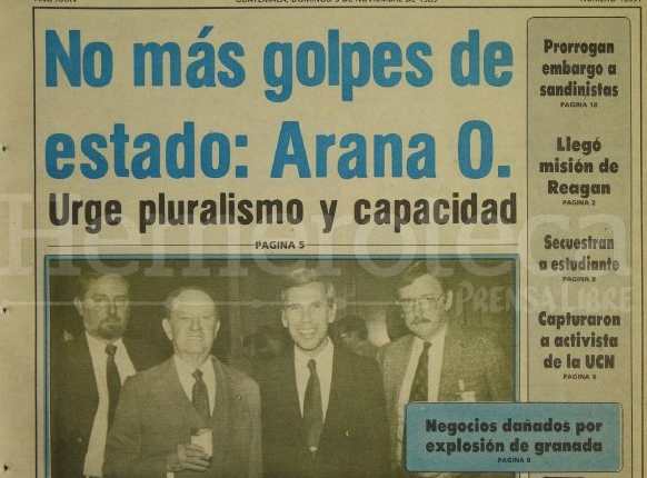 Portada de Prensa Libre del  3 de noviembre de 1985, fecha de las primeras elecciones de la era democrática. (Foto: Hemeroteca PL)
