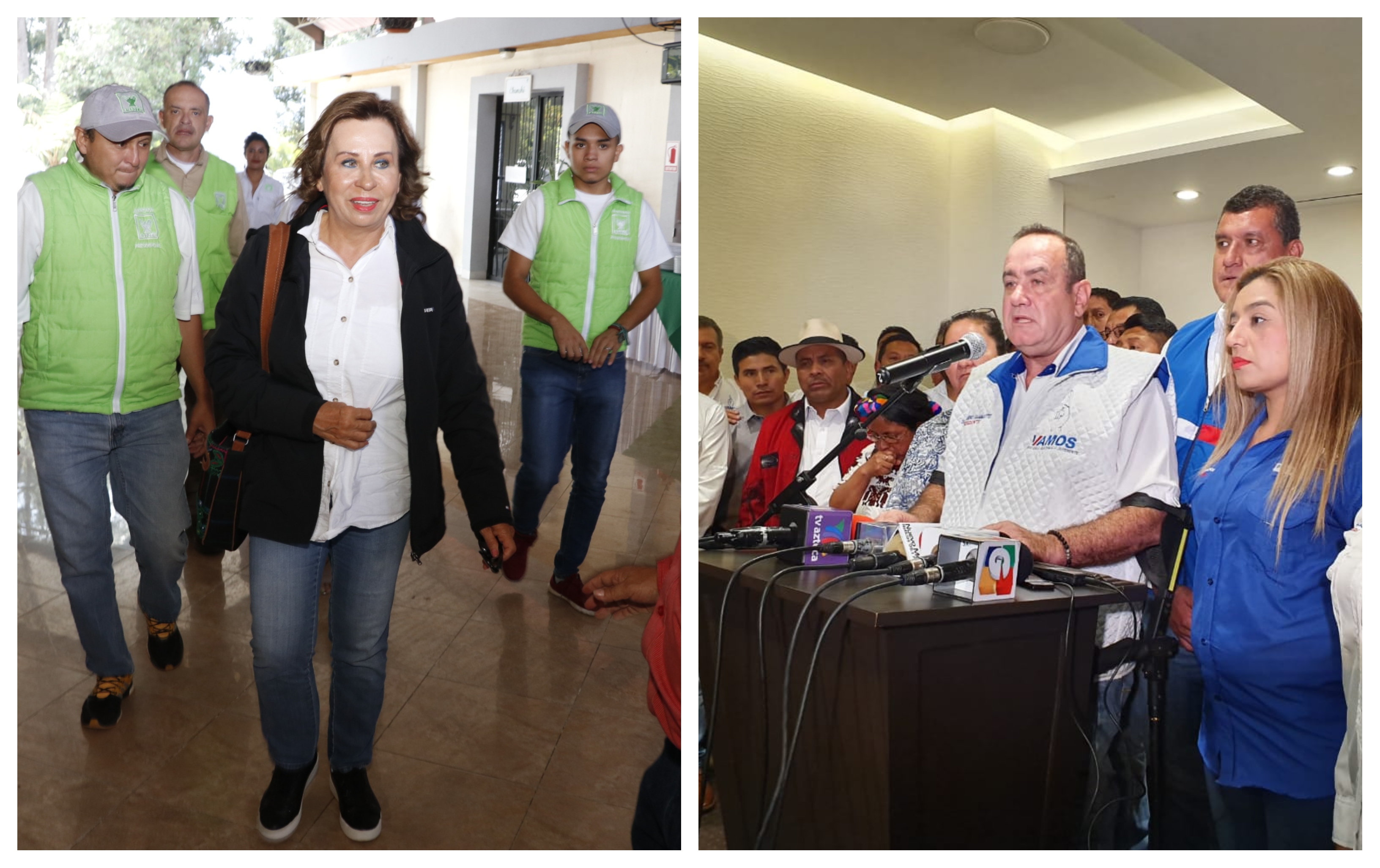 Sandra Torres y Alejandro Giammattei siguen en campaña. (Fotos Prensa Libre: Dadiana Cabrera y Eduardo Sam)