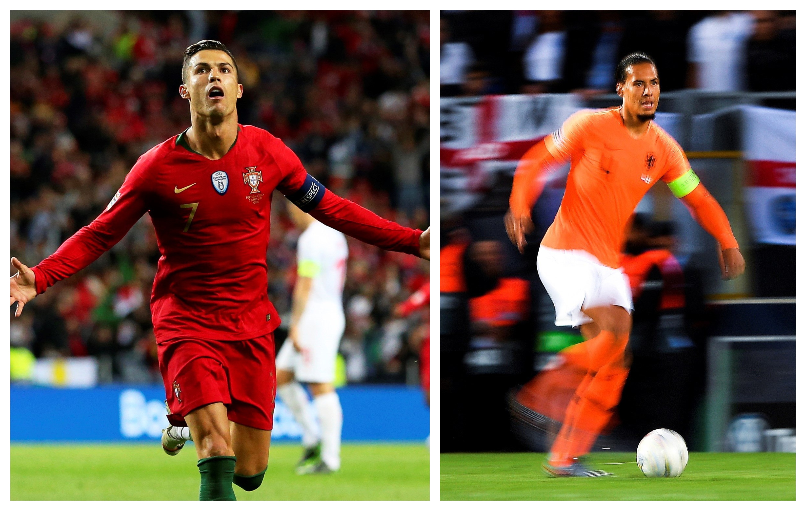 Cristiano Ronaldo y Van Dijk se enfrentarán en la final de la Liga de Naciones. (Foto Prensa Libre: EFE)