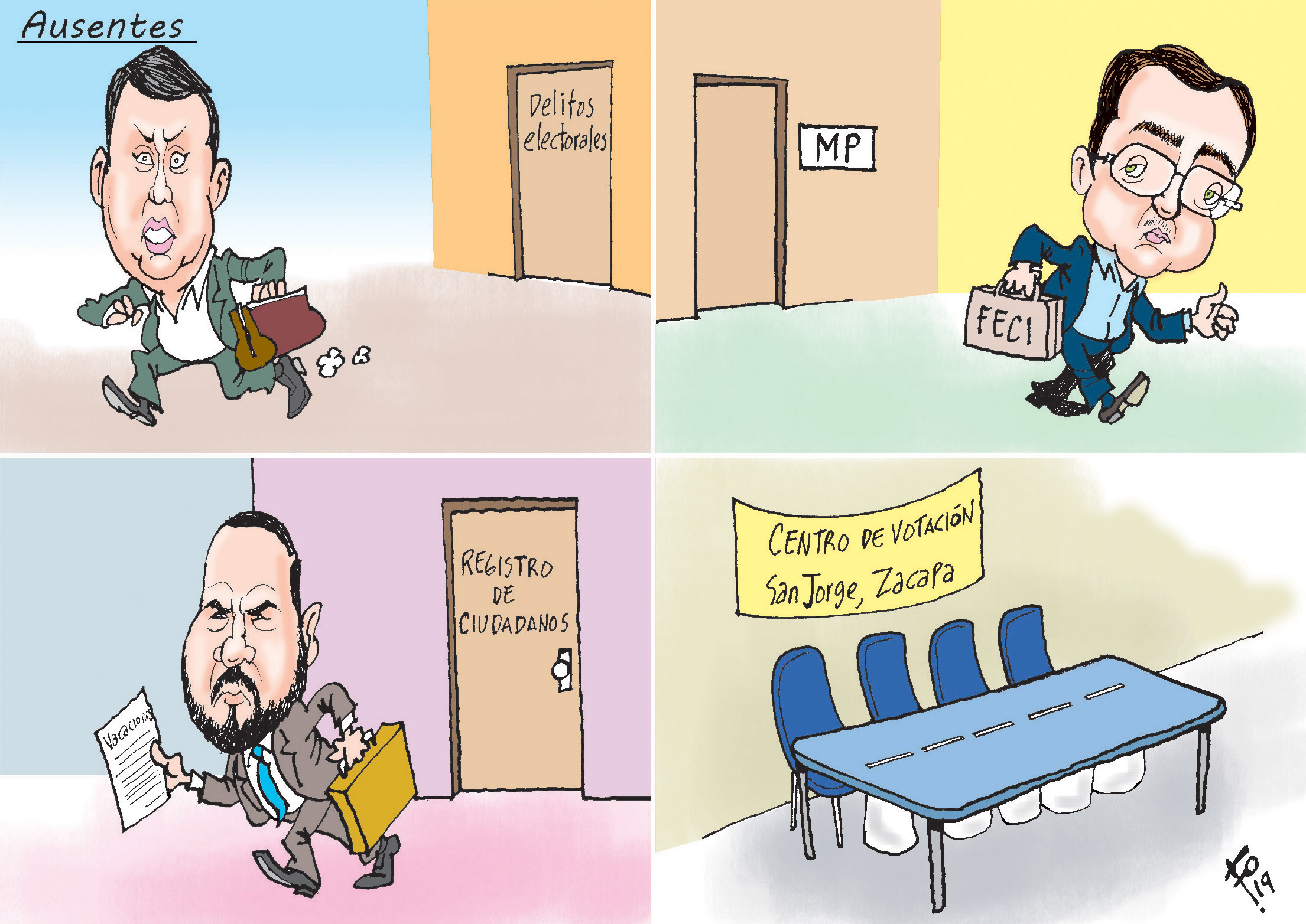 Personajes: Óscar Schaad, Francisco Sandoval y Leopoldo Guerra.