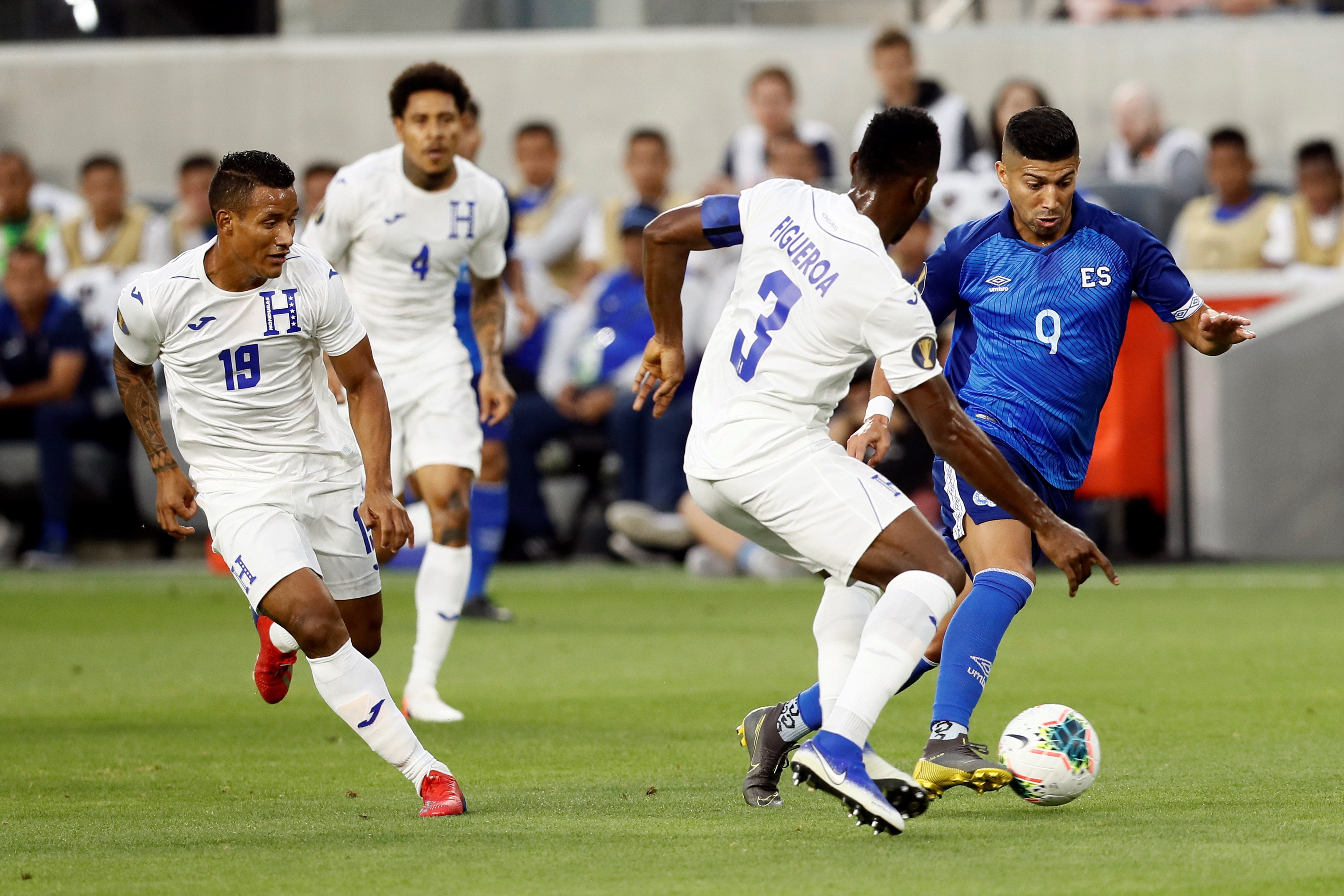 Honduras goleó 4-0 a El Salvador en el partido del Grupo C, de la Copa Oro 2019. (Foto Prensa Libre: EFE).