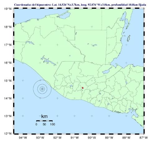 El segundo sismo tuvo su epicentro en el océano Pacifico. (Foto Prensa Libre: Insivumeh)
