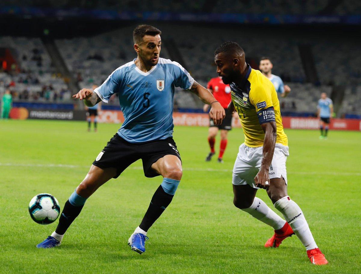 Matías Vecino sufrió una lesión en el muslo derecho y queda fuera de la Copa América 2019. (Foto Prensa Libre: AFP).