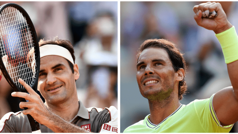 Los mejores exponentes del tenis, Roger Federer y Rafael Nadal se medirán en las semifinales de Roland Garros. (Foto Prensa Libre: AFP)