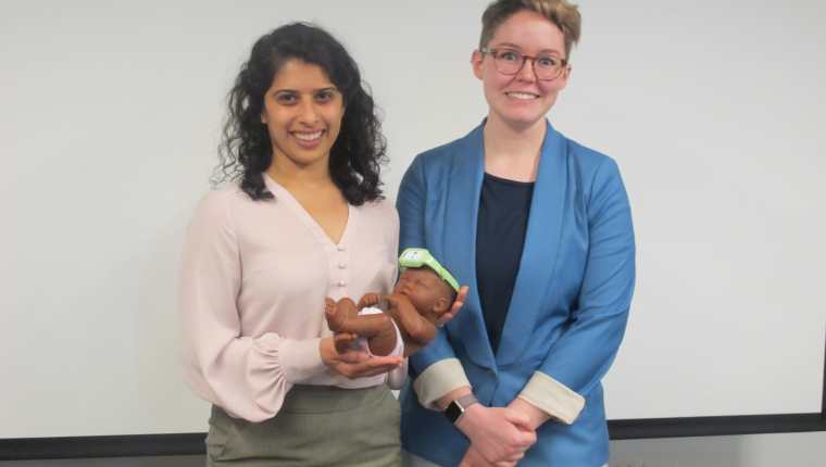 Neopenda, fundada por Sona Shah y Teresa Cauvel en 2015, trabajan en un dispositivo que puede ayudar a reducir la mortalidad infantil. (Foto Prensa Libre: Natiana Gándara)
