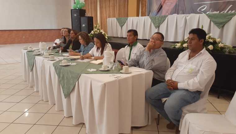 Sandra Torres se reunió con representantes de su partido en Huehuetenango. (Foto Prensa Libre: Mike Castillo)