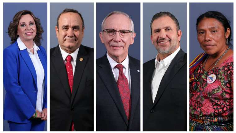 Estos son los 5 candidatos con mayor intención de voto, según la Encuesta Libre del 13 de junio de 2019. (Foto Prensa Libre: Hemeroteca)