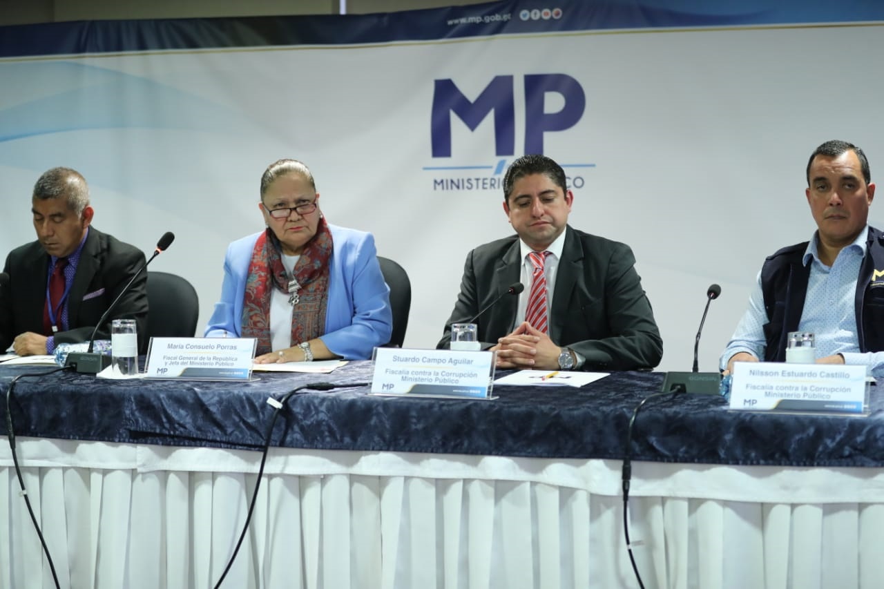 Funcionarios del Ministerio Público en conferencia de prensa. (Foto Prensa Libre: Érick Ávila).
