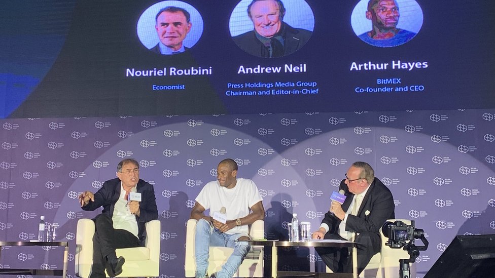 Nouriel Roubini y Arthur Hayes debatieron sobre criptomonedas en el Asia Blockchain Summit celebrado el 2 y 3 de julio en Taiwán. (Foto Prensa Libre: Alvaro Fernández)