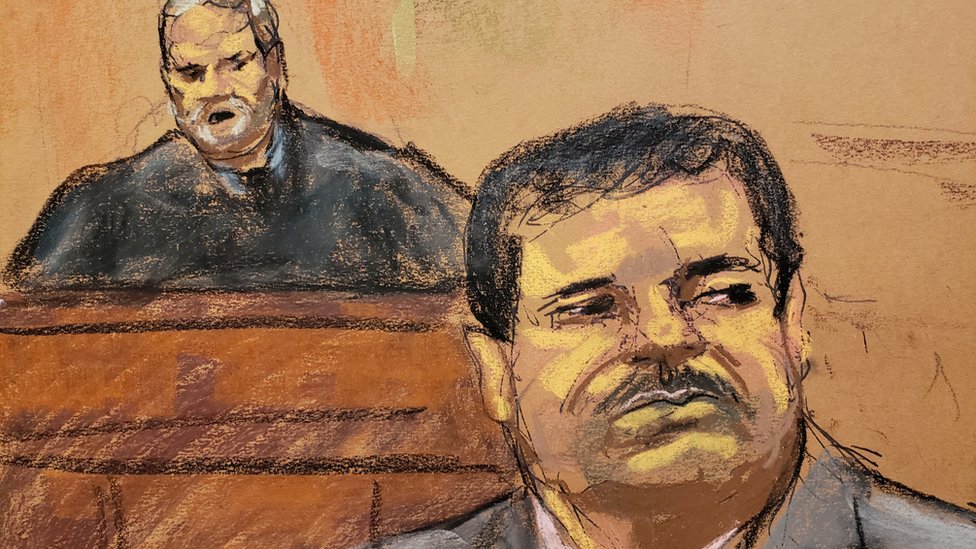 Ilustración de la sentencia contra el Chapo Guzmán. 