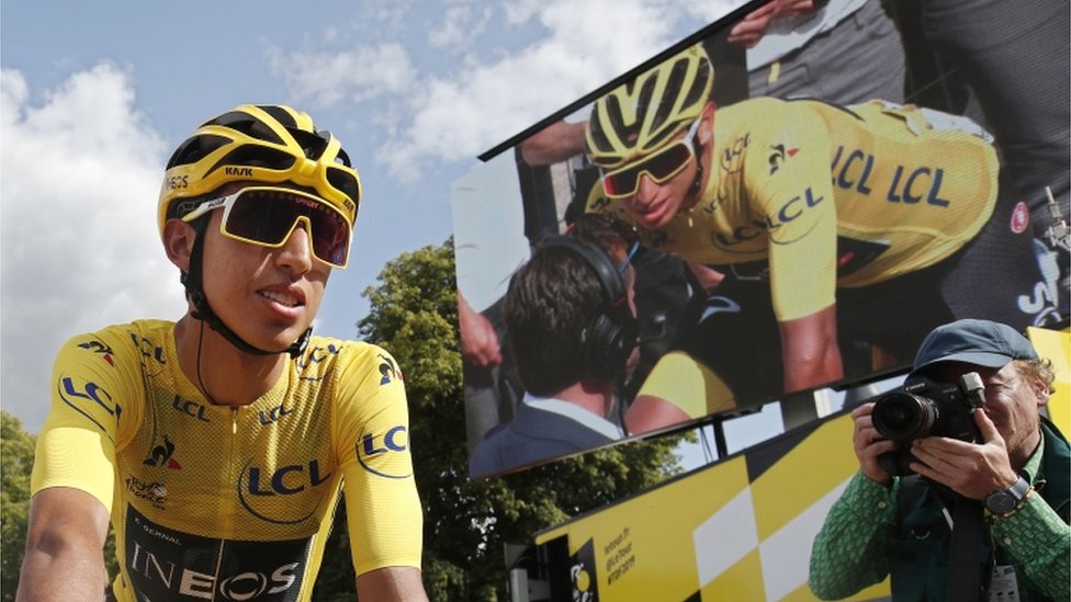 Egan Bernal, el ganador de la 106 edición del Tour de Francia. Foto:EPA