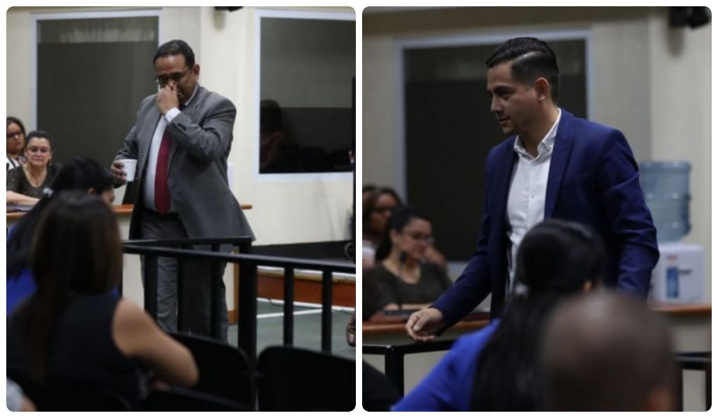 Samuel Morales y José Manuel Morales durante la audiencia. (Fotos Prensa Libre: Óscar Rivas).