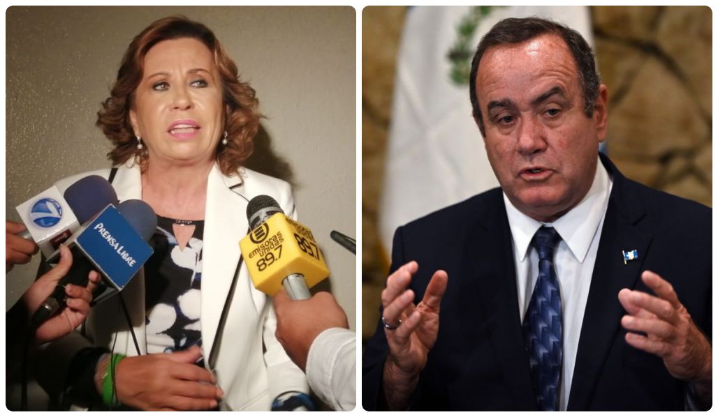 Sandra Torres y Alejandro Giammattei. (Fotos María René y AFP).