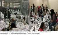 CORRECTION - This image released in a report on July 02, 2019 by the US Department of Homeland Security (DHS) Inspector General Office (OIG) shows migrant families overcrowding a Border Patrol facility on June 11, 2019 in McAllen, texas. - The report by the DHS inspector general said the health and security of both migrants and US Customs and Border Protection (CBP) officials is under threat "We are concerned that overcrowding and prolonged detention represent an immediate risk to the health and safety of DHS agents and officers, and to those detained. " (Photo by - / DHS/ Office of the Inspector General / AFP) / RESTRICTED TO EDITORIAL USE - MANDATORY CREDIT "AFP PHOTO / DHS Inspector General Office" - NO MARKETING - NO ADVERTISING CAMPAIGNS - DISTRIBUTED AS A SERVICE TO CLIENTS / The erroneous mention[s] appearing in the metadata of this photo has been modified in AFP systems in the following manner: byline by [DHS / Office of the Inspector General] instead of [Eric BARADAT] . Please immediately remove the erroneous mention[s] from all your online services and delete it (them) from your servers. If you have been authorized by AFP to distribute it (them) to third parties, please ensure that the same actions are carried out by them. Failure to promptly comply with these instructions will entail liability on your part for any continued or post notification usage. Therefore we thank you very much for all your attention and prompt action. We are sorry for the inconvenience this notification may cause and remain at your disposal for any further information you may require.