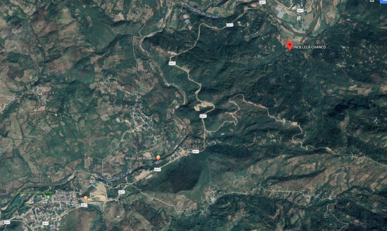 El hecho ocurrió en la localidad Lelá Chancó (derecha), del municipio de Camotán. (Foto: Google Maps)