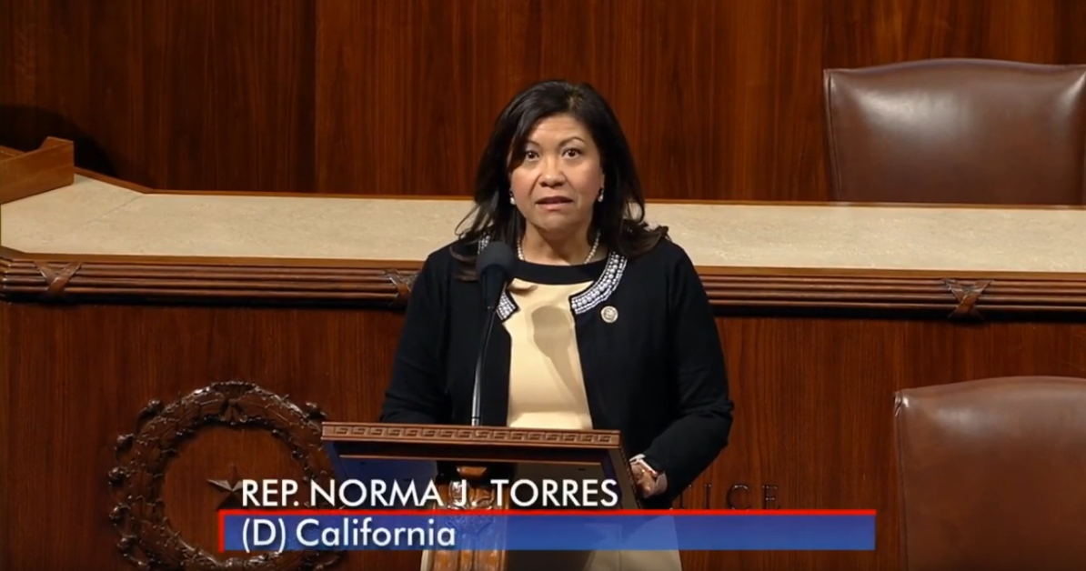 La congresista Norma Torres. (Foto Prensa Libre: Youtube/Congresswoman Norma J. Torres).