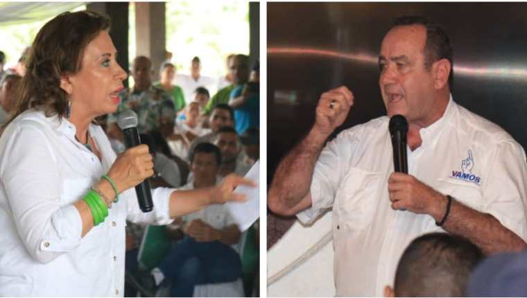 Sandra Torres, candidata de la UNE, y Alejandro Giammattei, presidenciable de Vamos, irán a balotaje el 11 de agosto del 2019. (Foto Prensa Libre: Dony Stewart)