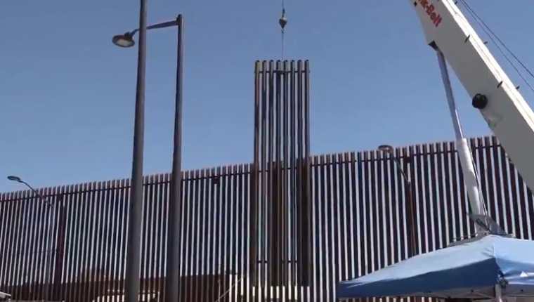 Estados Unidos construye muro fronterizo en Calexico, California. (Foto Prensa Libre: twitter.com/WhiteHouse)