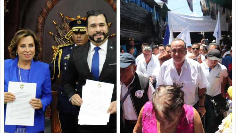 Los candidatos que se disputan la Presidencia de la República realizaron actividades en distinto lugares. (Foto Prensa Libre: Alejandro Escobar y Érick Ávila)