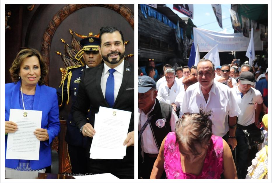 Los candidatos que se disputan la Presidencia de la República realizaron actividades en distinto lugares. (Foto Prensa Libre: Alejandro Escobar y Érick Ávila)