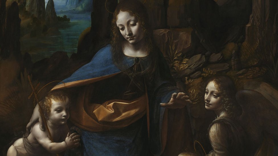 Un análisis con tecnología de rayos X sacó a la luz un secreto de "La Virgen de las Rocas", de Leonardo Da Vinci. (Foto Prensa Libre: Galería Nacional)