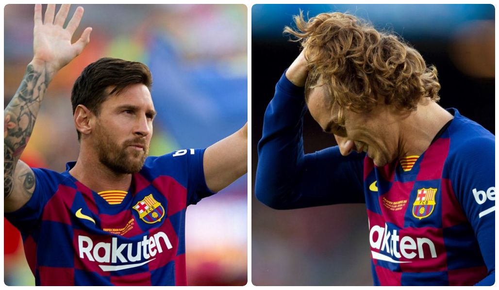 Lionel Messi y Antoine Griezmann. (Foto Prensa Libre: EFE).
