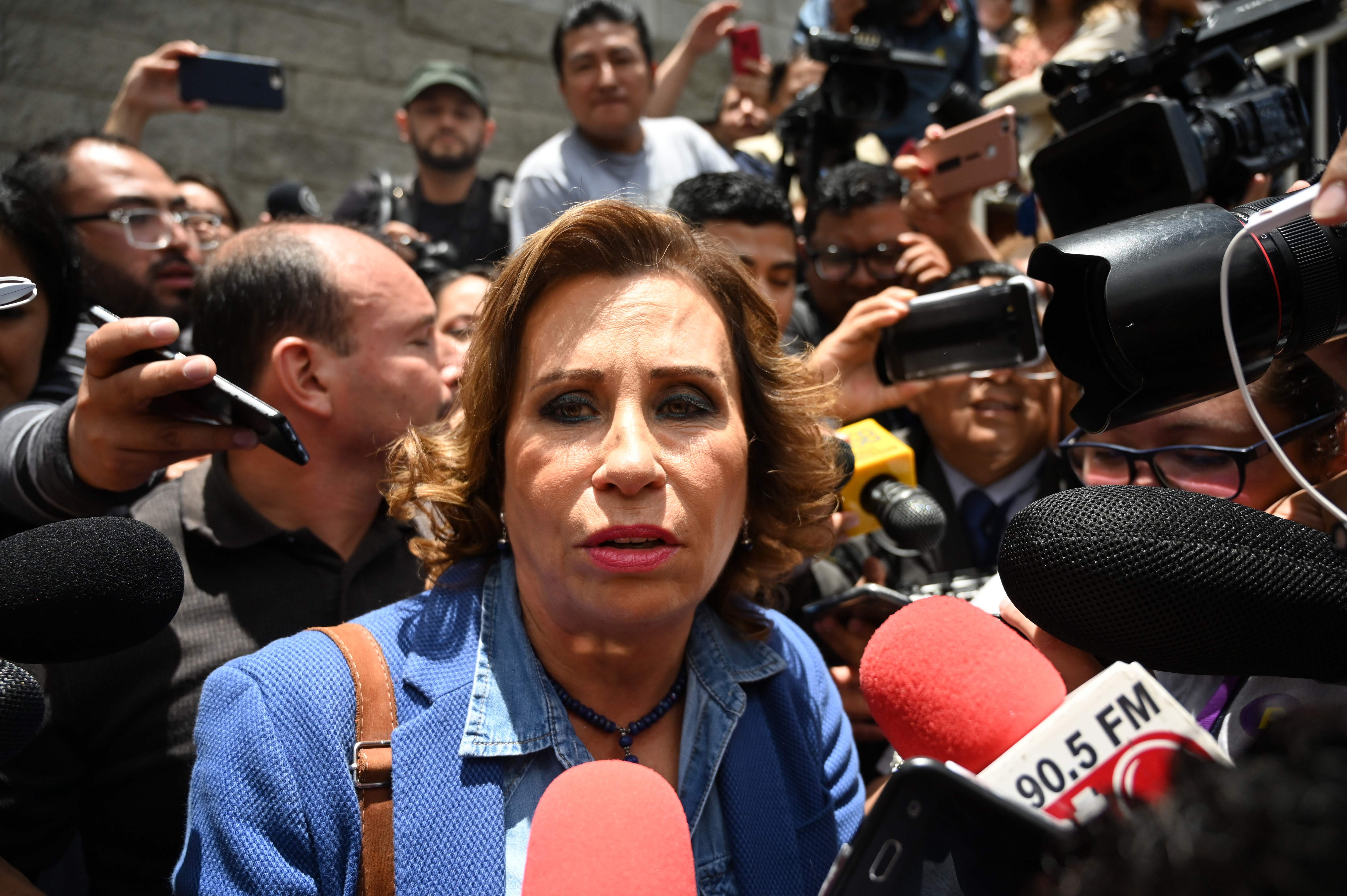 La excandidata política a la presidencia, Sandra Torres. (Foto Prensa Libre: AFP)