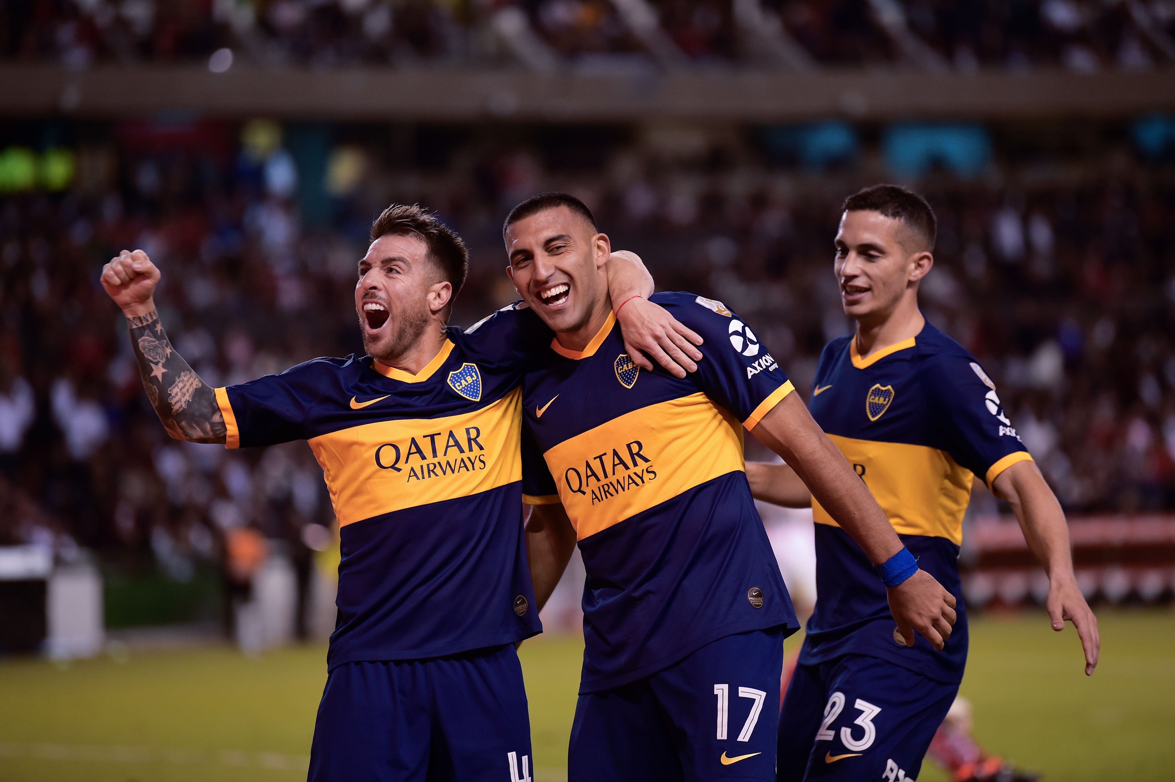 Los jugadores de Boca Juniors esperan no tener problemas en el estadio de River Plate. (Foto Prensa Libre: AFP)