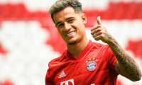 Munich (Germany), 19/08/2019.- Bayern's new player Philippe Coutinho poses during a press conference at the Allianz Arena in Munich, Germany, 19 August 2019. Barcelona will loan Philippe Coutinho to Bayern Munich for the 2019-20 season. (Alemania) EFE/EPA/PHILIPP GUELLAND CONDITIONS - ATTENTION: The DFL regulations prohibit any use of photographs as image sequences and/or quasi-video.