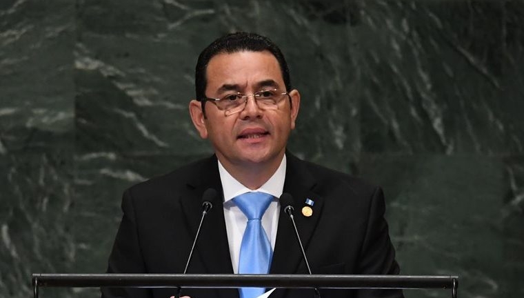 El presidente Jimmy Morales acudió a la asamblea de la ONU en septiembre del 2018, donde criticó a su secretario general. (Foto Prensa Libre: Hemeroteca PL)