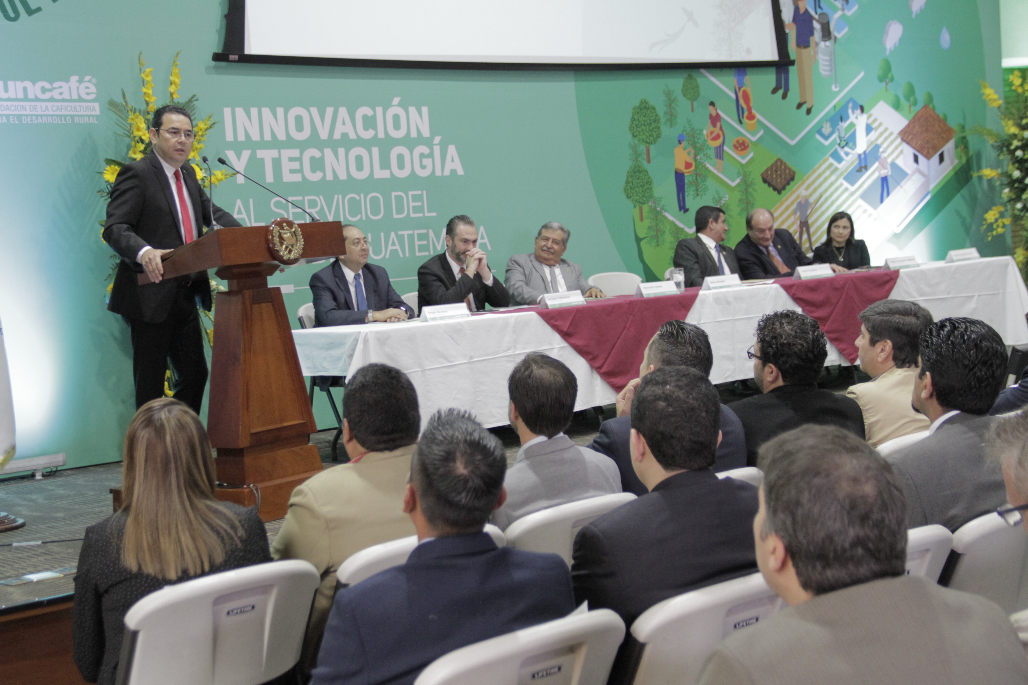 El presidente Jimmy Morales participó este jueves en el 30 Congreso de Anacafé. (Foto Prensa Libre: Cortesía)