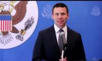 Kevin McAleenan, Secretario Interino de Seguridad de Estados Unidos, en conferencia de prensa donde se refiere a la visita que hizo a Guatemala y sobre el acuerdo firmado que se refiere a Guatemala como tercer pas seguro.



Fotografa: Erick Avila.                       01/08/2019