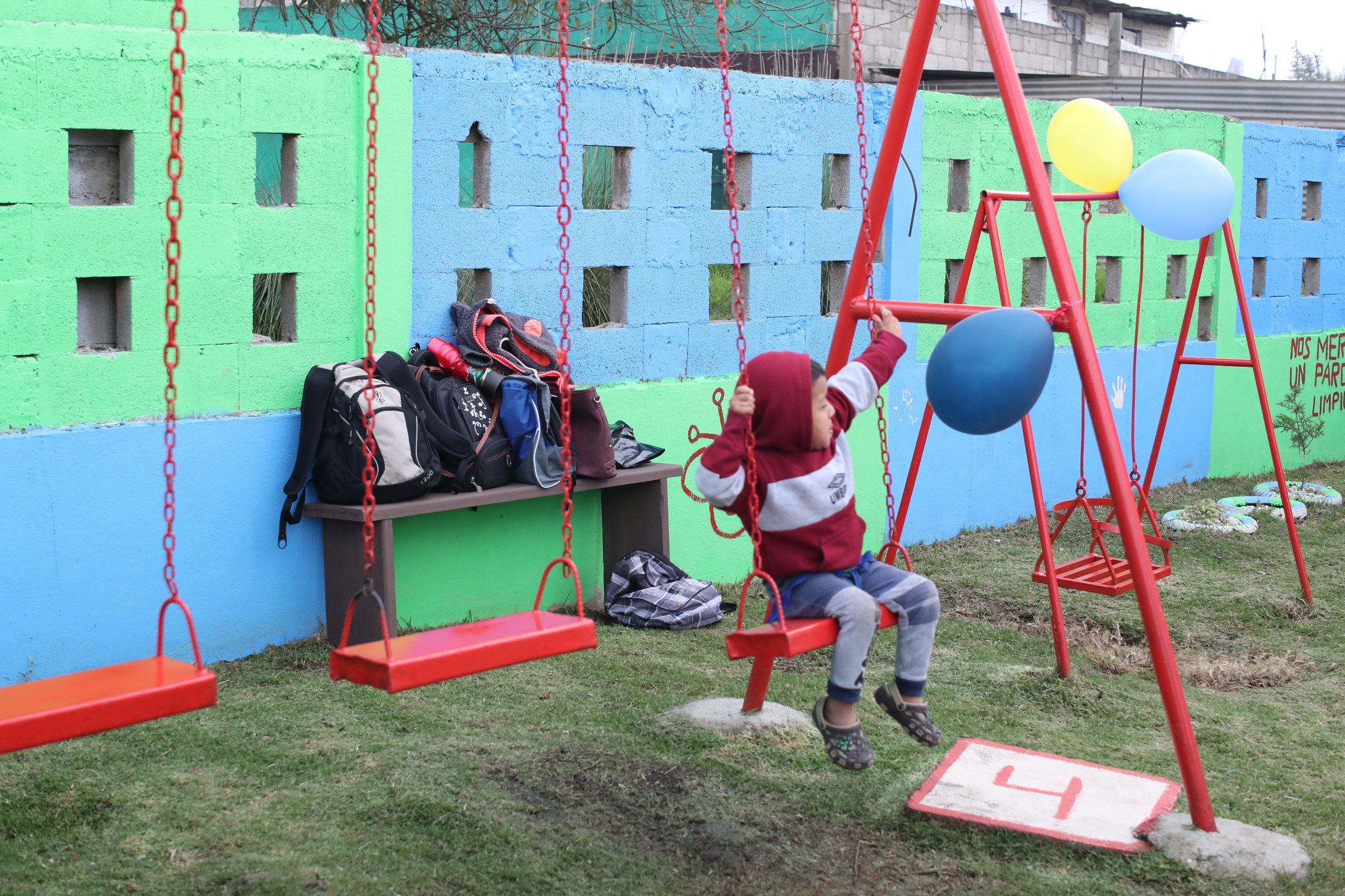 El parque rayito de sol servirá para que los niños del sector se diviertan. (Foto Prensa Libre: María Longo) 
 