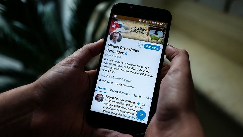 El presidente de Cuba, Miguel Díaz-Canel, utiliza Twitter con regularidad. Foto:Getty Images