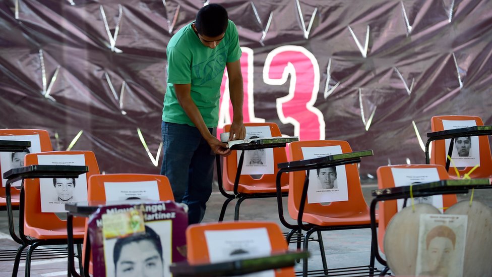 La desaparición de los 43 estudiantes de Ayotzinapa es considerado uno de los más emblemáticos episodios de violación a los derechos humanos en la historia reciente de México. Foto:Getty Images