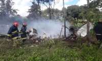 El accidente aéreo ocurrió en la zona 5 de Chimaltenango. (Foto Prensa Libre: Víctor Chamalé)
